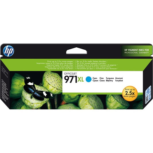 HP 971XL High Yield Cyan Ink Cartridge (CN626AE) image 1