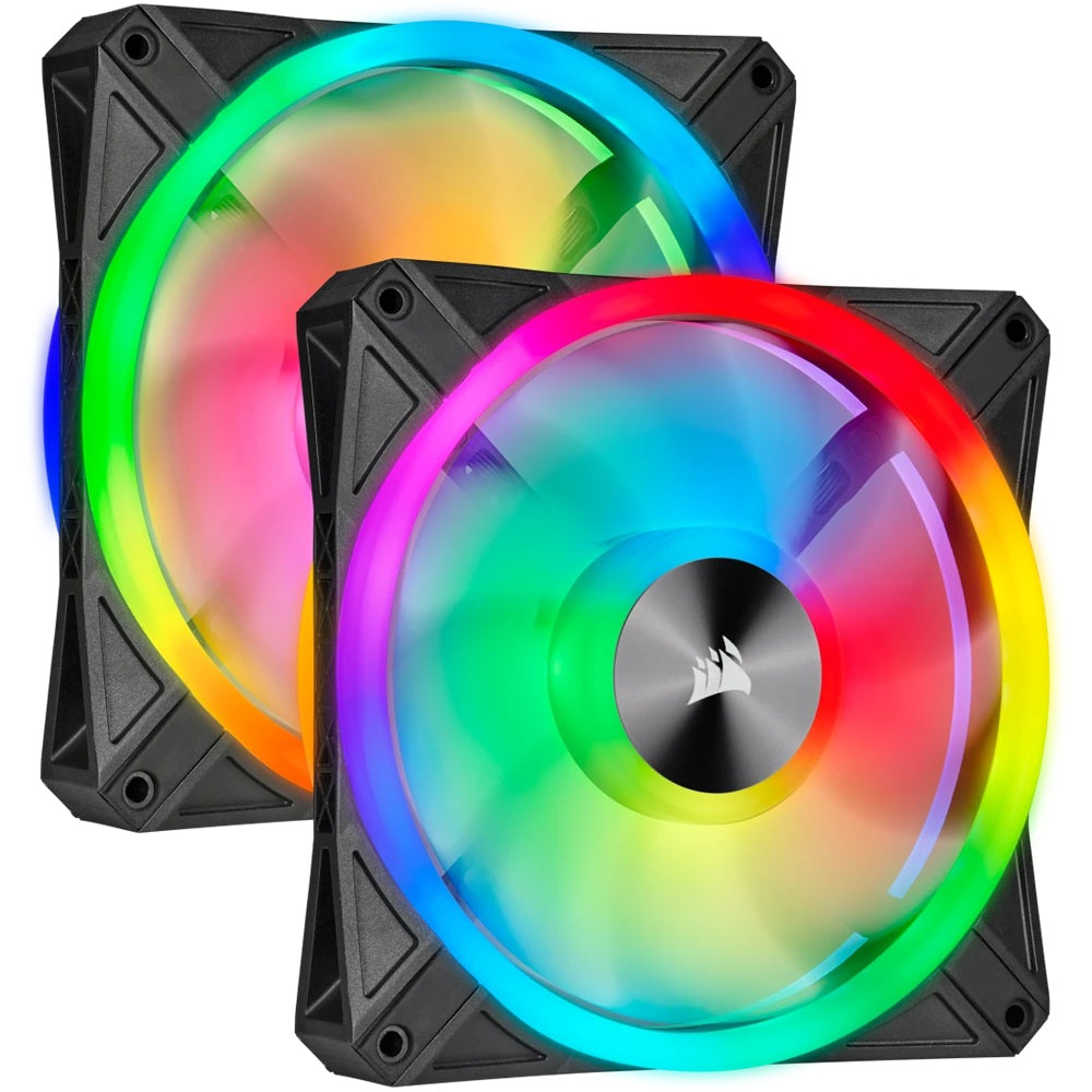 Corsair iCUE QL140 RGB 140mm PWM Dual Fan Kit with Lighting Node CORE (CO-9050100-WW) image 1