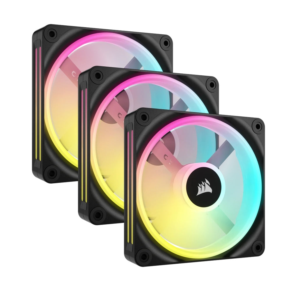Corsair iCUE LINK QX120 RGB 120mm PWM PC Fans Starter Kit with iCUE LINK System Hub (CO-9051002-WW) image 1