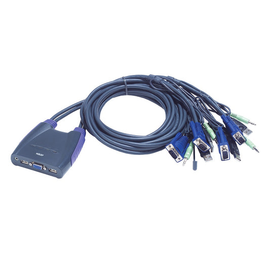 ATEN 4-Port USB VGA Audio Cable KVM Switch (CS64US) image 1