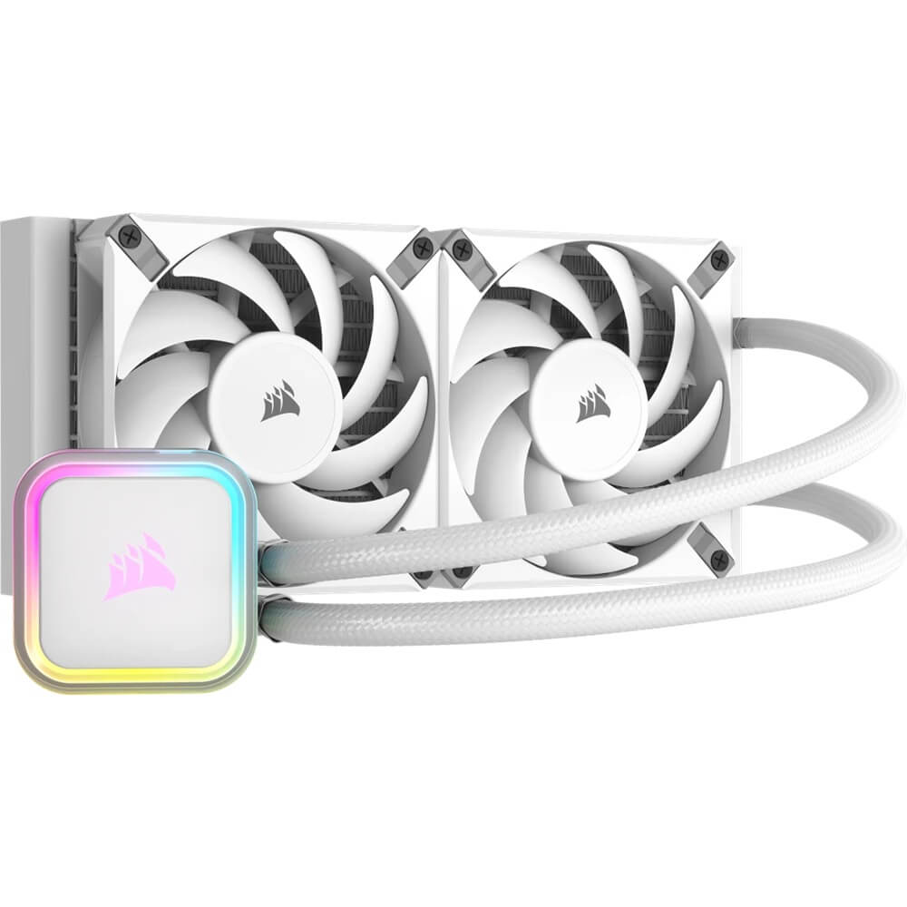 Corsair iCUE H100i RGB ELITE Liquid CPU Cooler – White (CW-9060078-WW) image 1