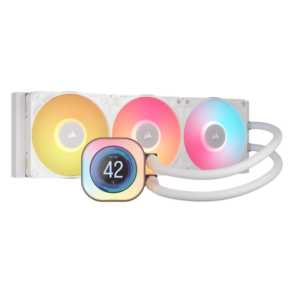 Corsair iCUE LINK TITAN 360 RX LCD Liquid CPU Cooler – White (CW-9061026-WW) image 1