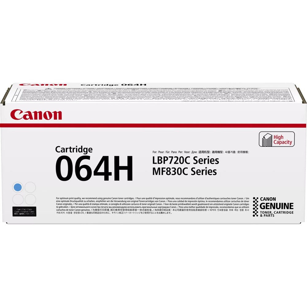 Canon 064H High Capacity Cyan Toner Cartridge (4936C001AA) image 1