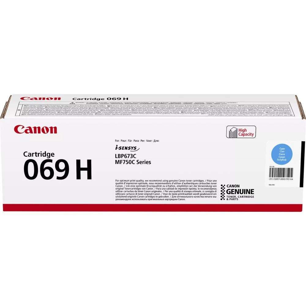Genuine Canon 069H High Yield Cyan Toner Cartridge (5097C002AA) image 1