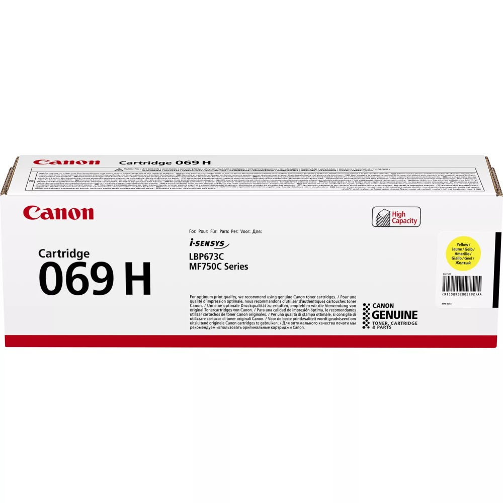 Genuine Canon 069H High Yield Yellow Toner Cartridge (5095C002AA) image 1