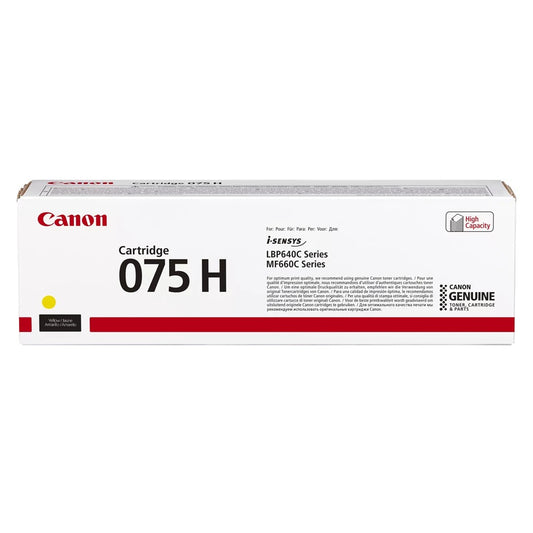 Canon 075H High Yield Yellow Toner Cartridge (6366C002AA) image 1