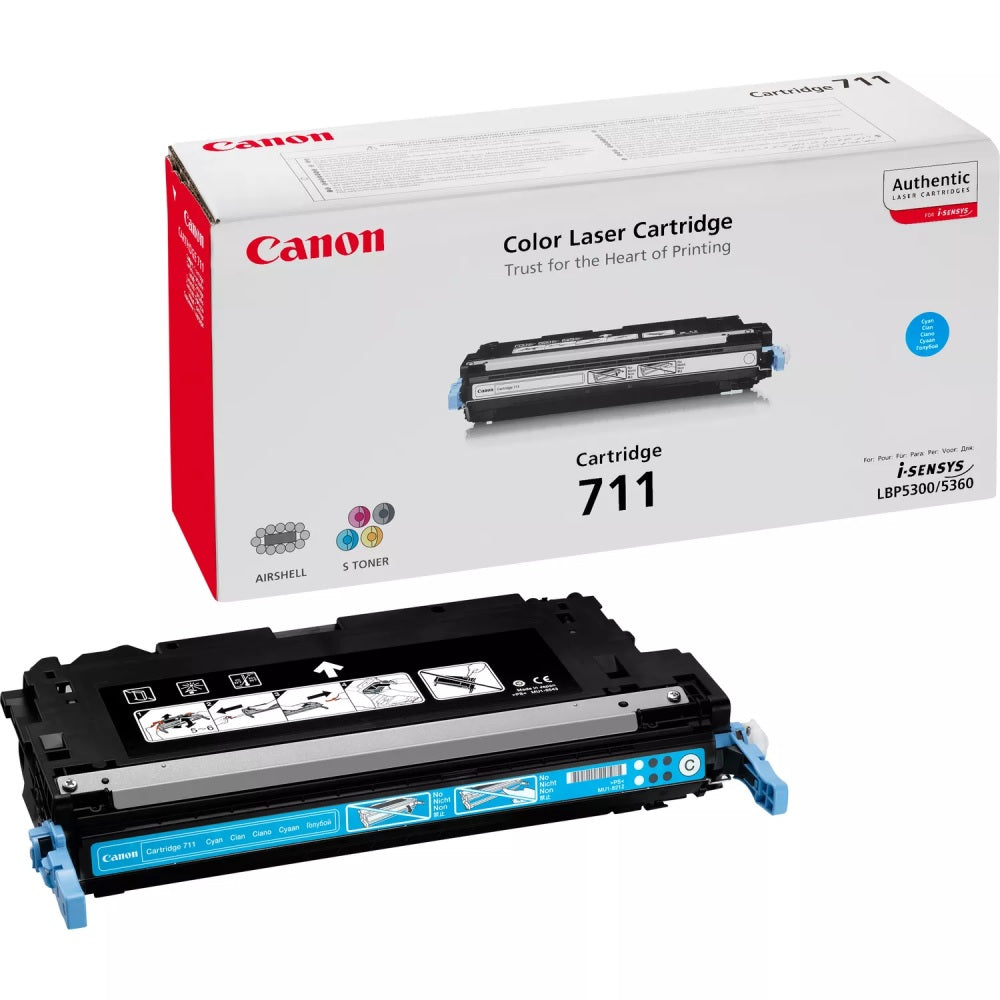 Genuine Canon 711 Cyan Laser Toner Cartridge (1659B002BA) image 1