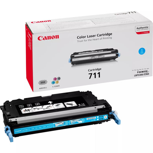 Genuine Canon 711 Cyan Laser Toner Cartridge (1659B002BA) image 1