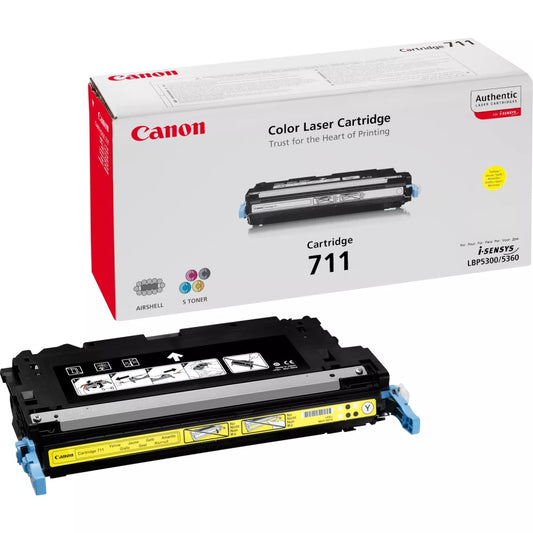 Genuine Canon 711 Yellow Laser Toner Cartridge (1657B002BA) image 1