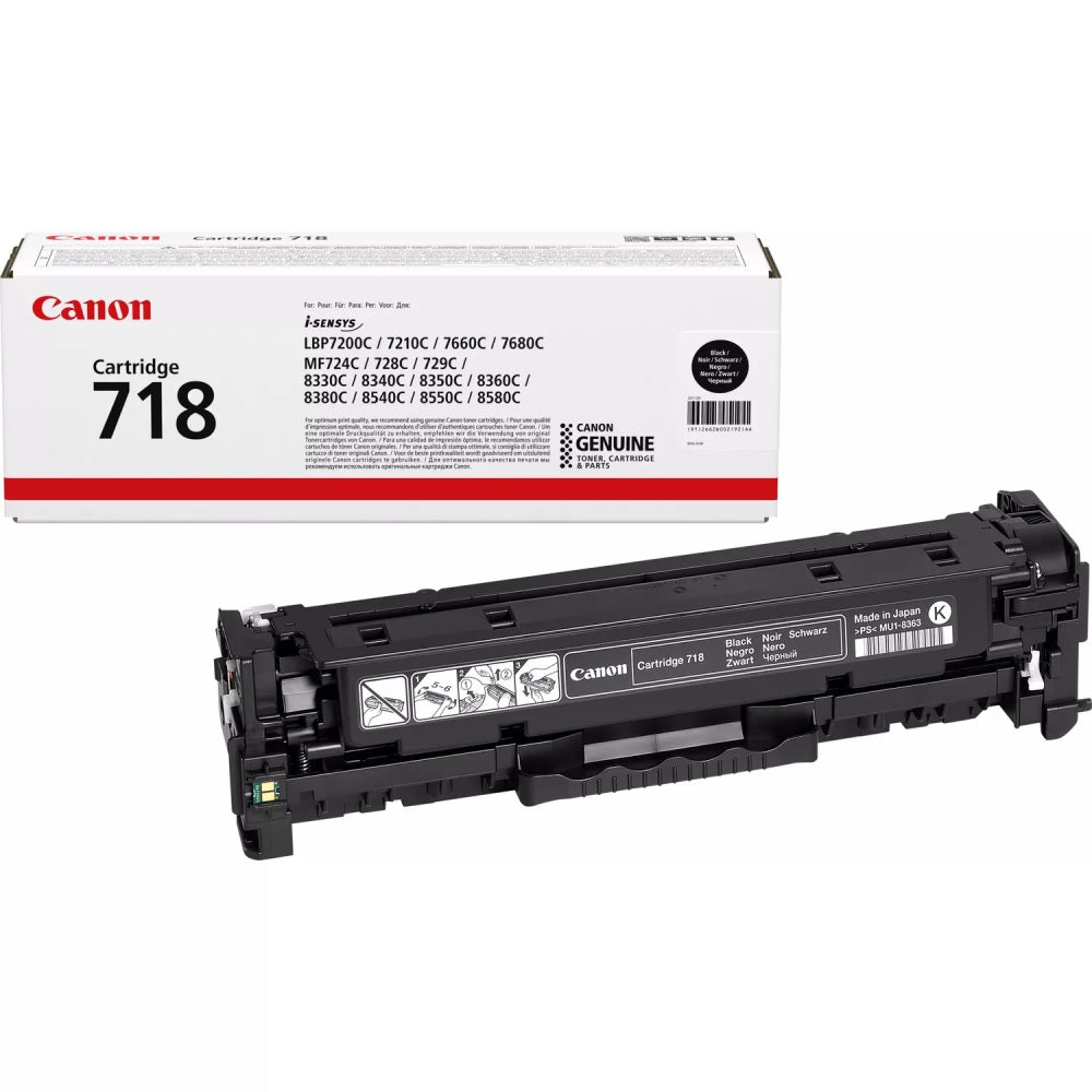 Genuine Canon 718 Black Laser Toner Cartridge (2662B002AA) image 1