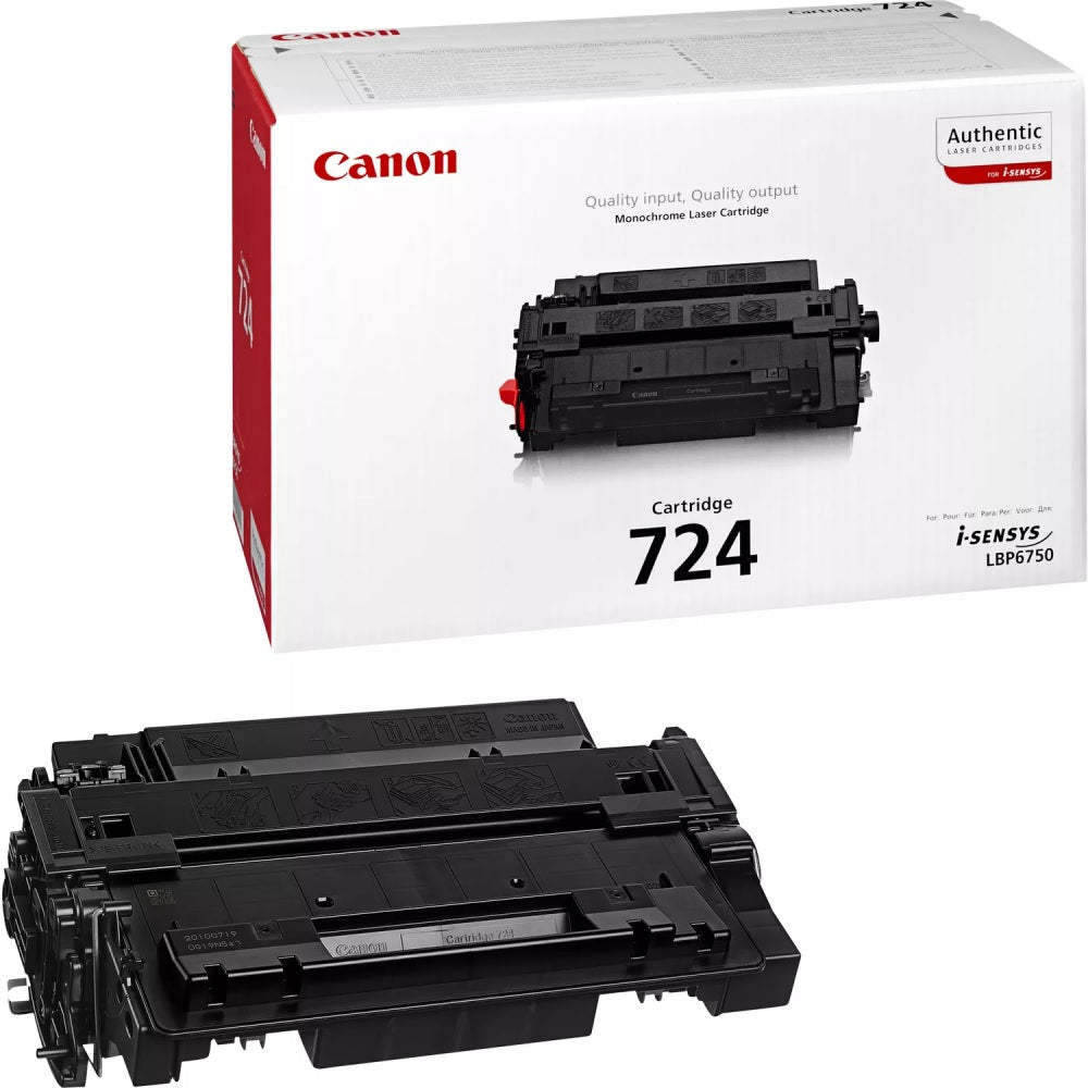 Genuine Canon 724 Black Laser Toner Cartridge (3481B002AA) image 1
