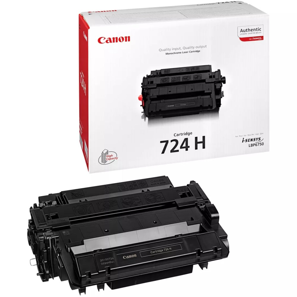 Genuine Canon 724H High Yield Black Laser Toner Cartridge (3482B002AA) image 1