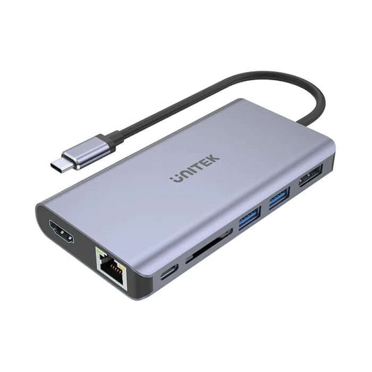 Unitek uHUB S7+ 7-in-1 USB-C Ethernet Hub (D1056A) – with MST Dual Monitor, 100W Power Delivery and Card Reader image 1