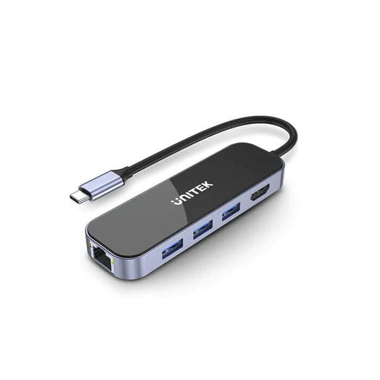 Unitek uHUB H6 Gloss 6-in1 USB-C Ethernet Hub (D1084A) image 1