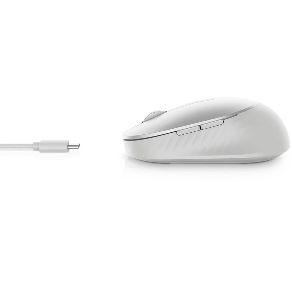 Dell MS7421W Premier Rechargeable Wireless Mouse – Platinum Silver (570-ABLO) — rear view