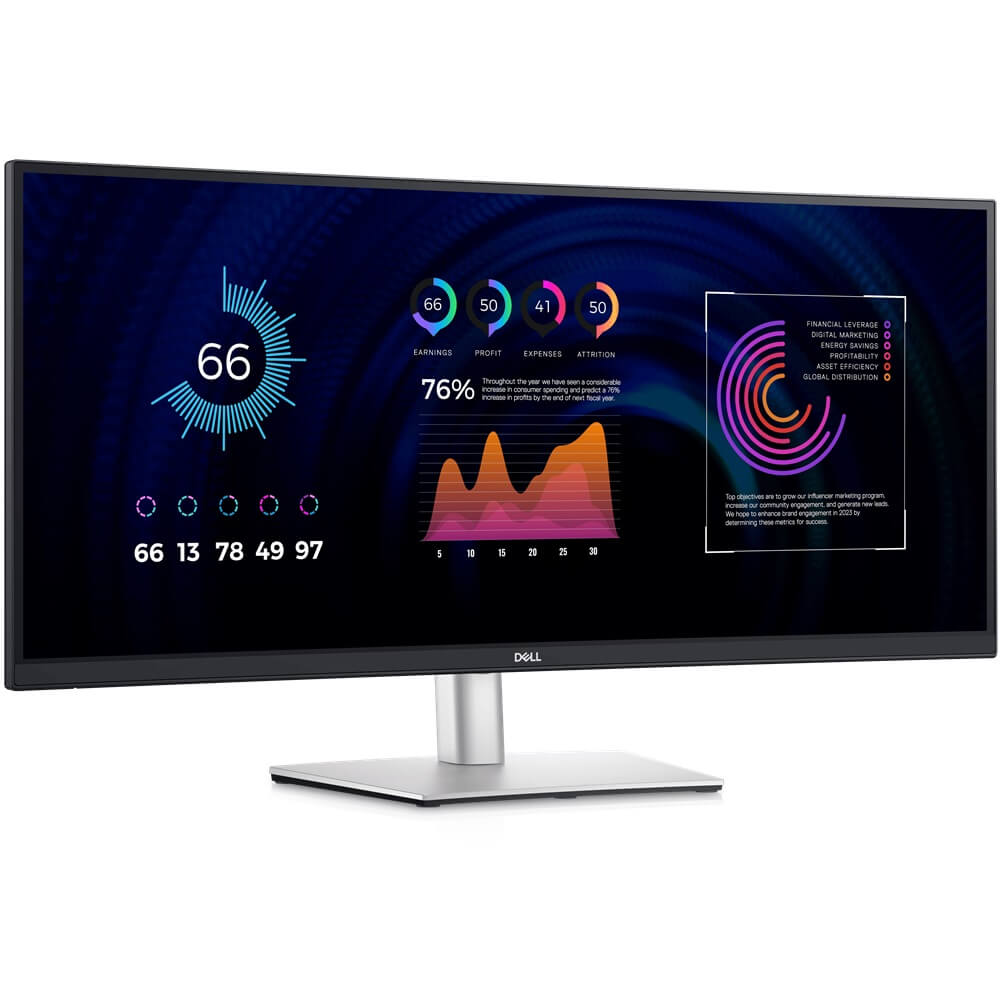 Dell P3424WE 34″ WQHD Curved USB-C Hub Monitor (210-BGTY) — front view