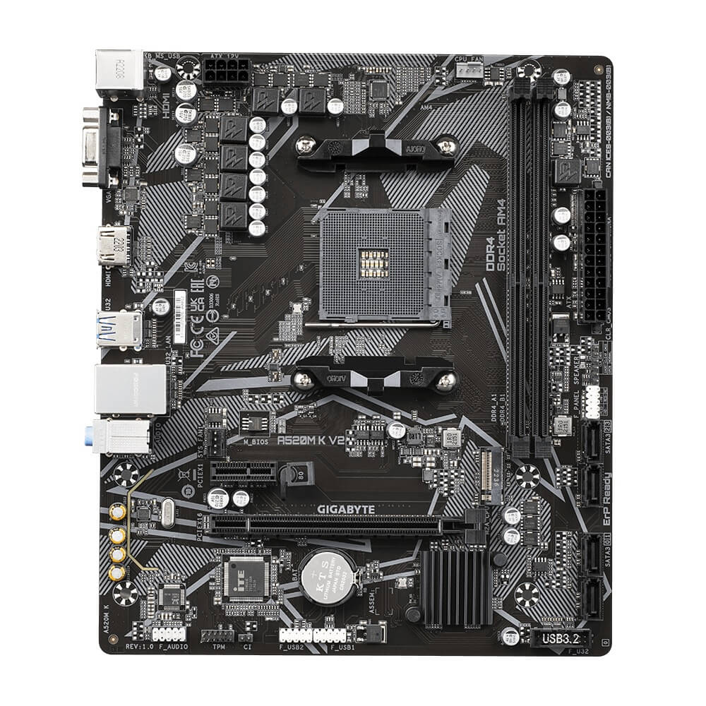Gigabyte A520M K V2 AM4 Micro ATX Motherboard (GA-A520M-K-V2) image 2