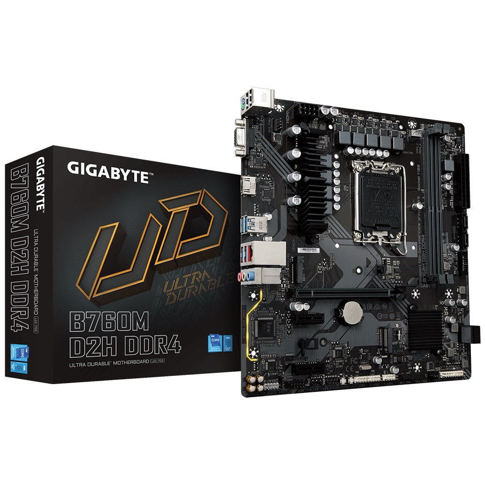 Gigabyte B760M D2H DDR4 LGA1700 Micro ATX Motherboard image 1