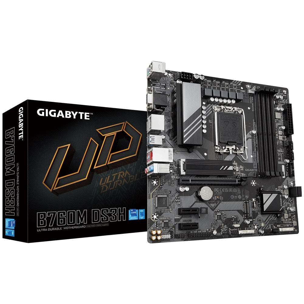 Gigabyte B760M DS3H LGA1700 Micro ATX Motherboard (GA-B760M-DS3H) image 1