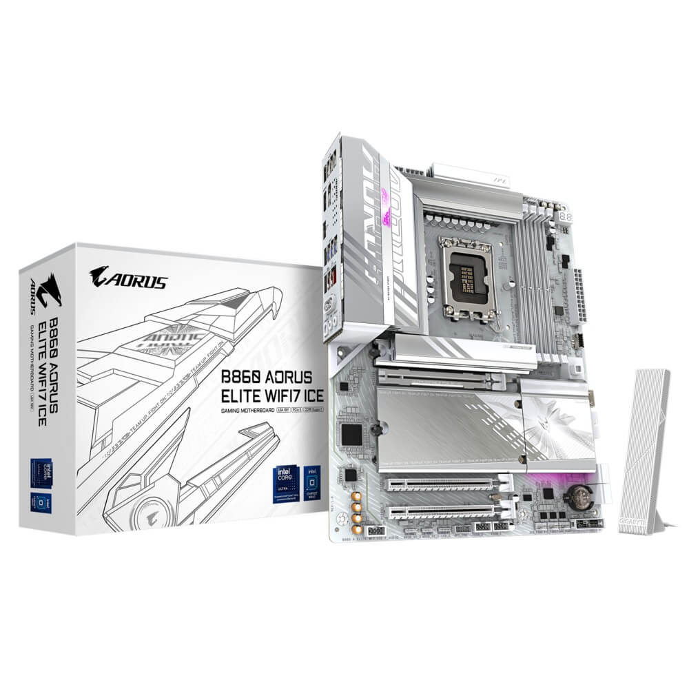 AORUS B860 ELITE WIFI 7 ICE LGA1851 ATX Motherboard (GA-B860-A-ELITE-WF7-ICE) image 1