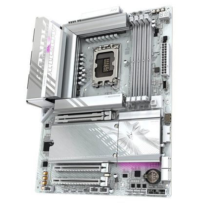 AORUS B860 ELITE WIFI 7 ICE LGA1851 ATX Motherboard (GA-B860-A-ELITE-WF7-ICE) — rear view