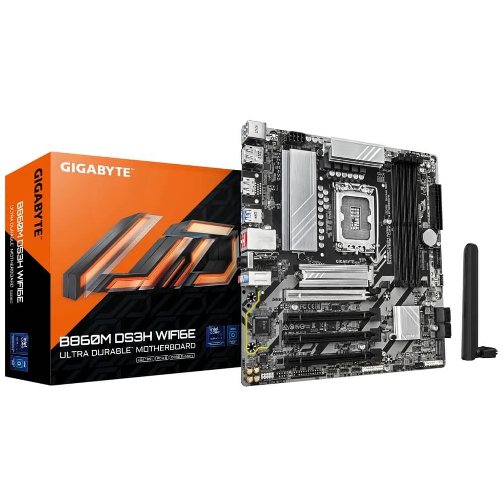 Gigabyte B860M DS3H WIFI 6E LGA1851 Micro ATX Motherboard (GA-B860M-DS3H-WIFI6E) image 1