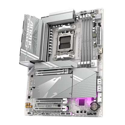 AORUS X870 ELITE WIFI 7 ICE AM5 ATX Motherboard (GA-X870-AORUS-ELITE-WIFI7-ICE) — rear view