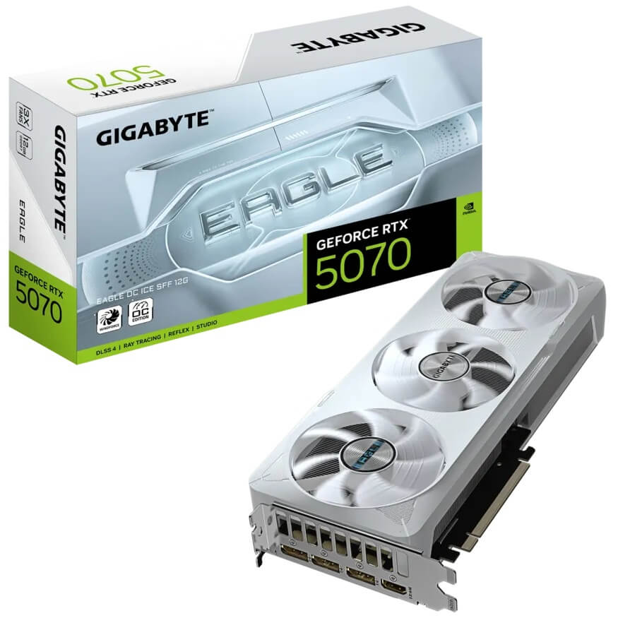 Gigabyte GeForce RTX 5070 EAGLE OC ICE SFF 12GB GDDR7 Graphics Card (GV-N5070EAGLEOC-ICE-12GD) image 1