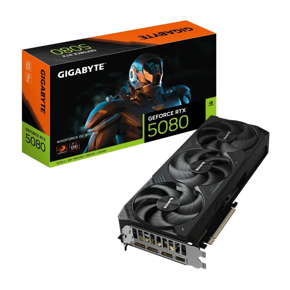 Gigabyte GeForce RTX 5080 WINDFORCE OC SFF 16GB GDDR7 Graphics Card (GV-N5080WF3OC-16GD) image 1