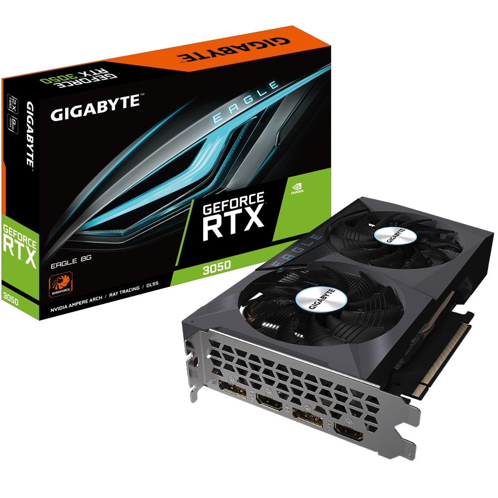 Gigabyte NVIDIA GeForce RTX 3050 Eagle 8GB GDDR6 Graphics Card (GV-N3050EAGLE-8GD) image 1