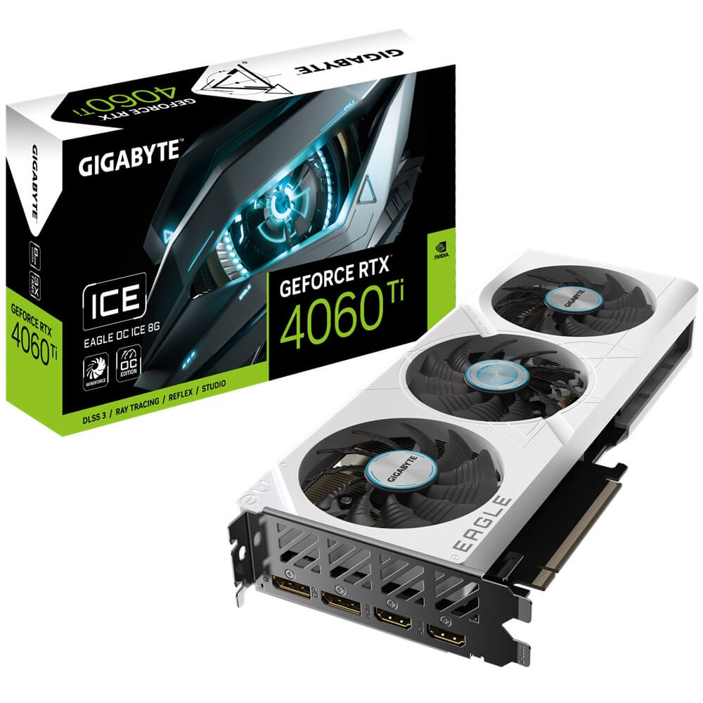 Gigabyte GeForce RTX 4060 Ti EAGLE OC ICE 8GB GDDR6 Graphics Card (GV-N406TEAGLEOC ICE-8GD) image 1