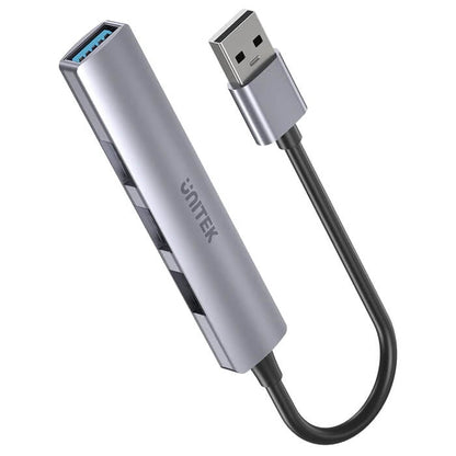 Unitek 4-in-1 USB-A Space Grey Hub (H1208A) — rear view