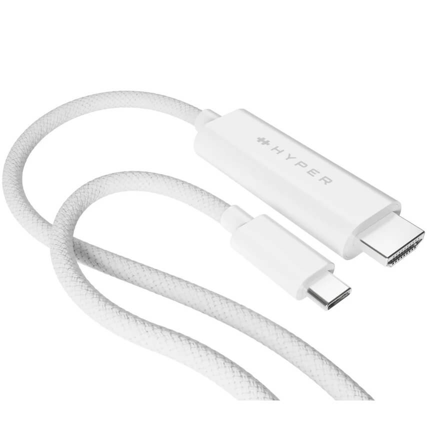 Targus HyperDrive USB-C to HDMI Cable – White (HD6007WHGL) — front view