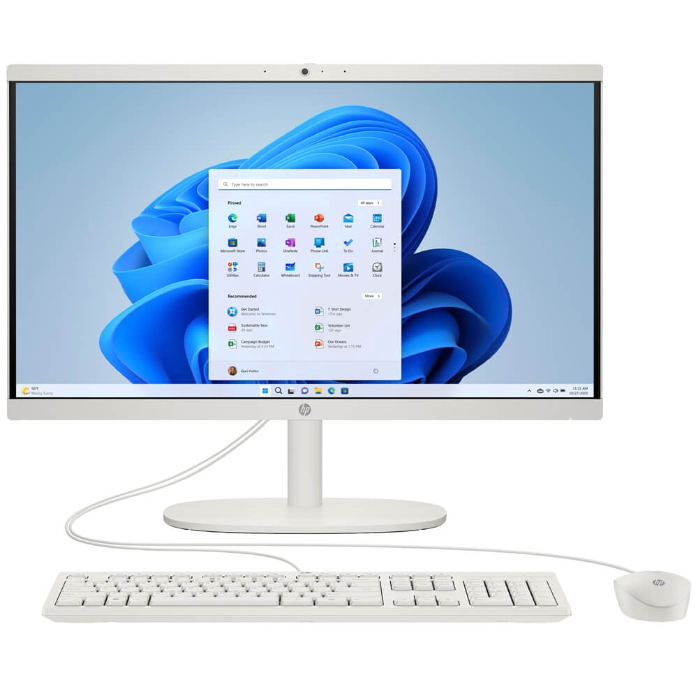 HP 22-dg0001ni All-in-One Desktop – Core i3-N300 / 21.5″ FHD / 8GB RAM / 512GB SSD / Win 11 Home / Cashmere White (B2AW2EA) image 1