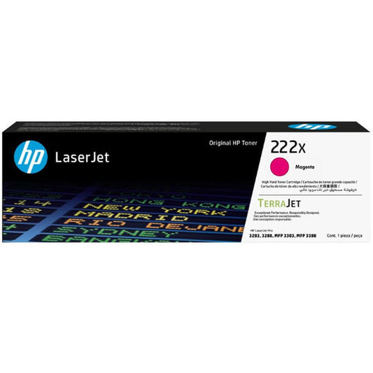 Genuine HP 222X High Yield Magenta LaserJet Toner Cartridge (W2223X) image 1