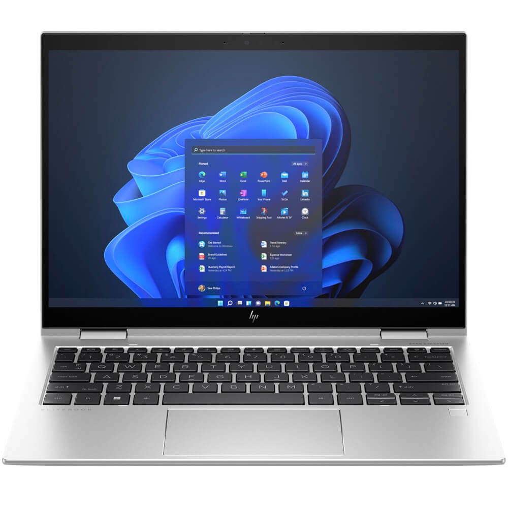 HP EliteBook x360 830 G10 Notebook PC – Core i7-1355U / 13.3″ WUXGA Touch / 32GB RAM / 1TB SSD / Win 11 Pro (96Z07ET) — front