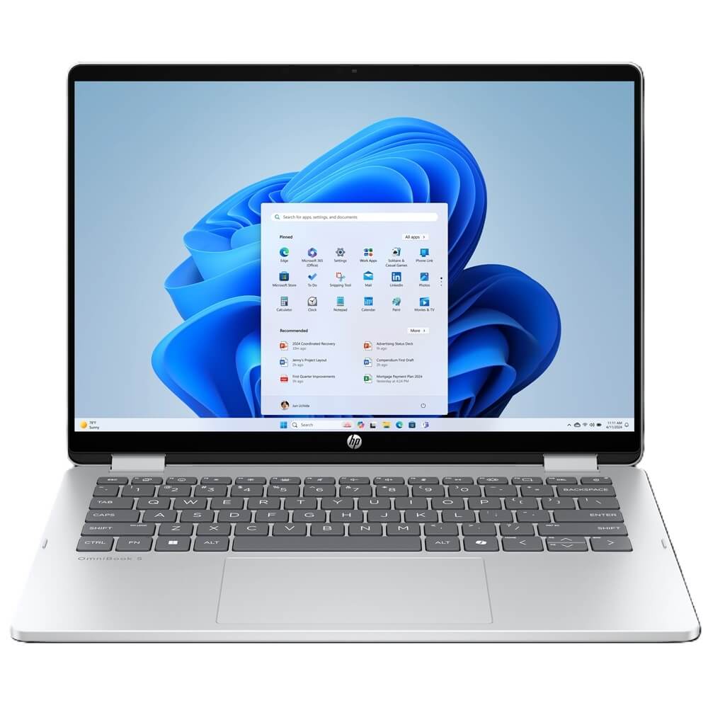 HP OmniBook 5 Flip 14-fp0001ni 2-in-1 Laptop – Core 7 150U / 14″ 2K Touch / 16GB RAM / 1TB SSD / Win 11 Home / Glacier Silver
