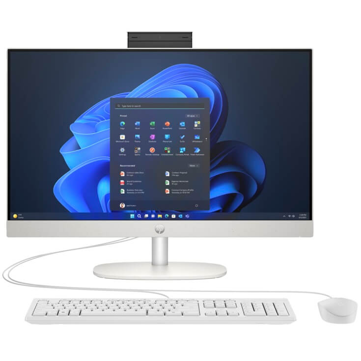 HP ProOne 240 G10 All-in-One Desktop PC – Core i5-1335U / 23.8″ FHD / 8GB RAM / 512GB SSD / Win 11 Pro / White (998K9ET) image 1