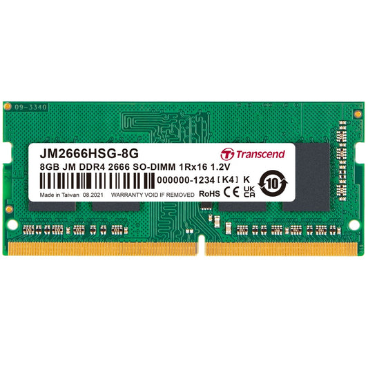 Transcend JetRam 8GB DDR4 2666MHz Notebook Memory Module (JM2666HSG-8G) image 1