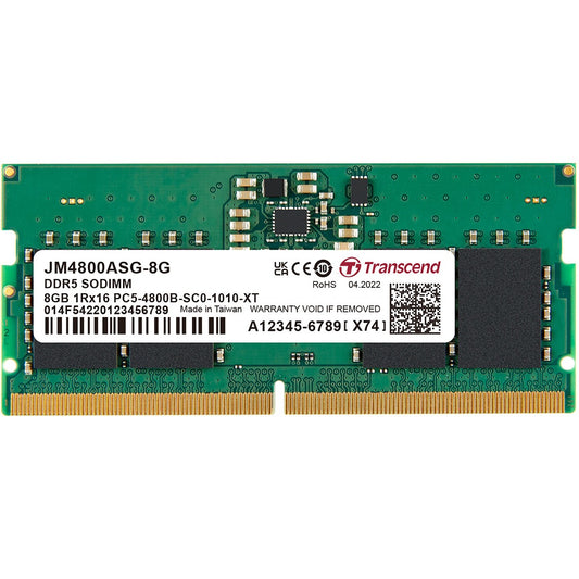 Transcend 8GB DDR5 4800MHz Notebook Memory Module (JM4800ASG-8G) image 1