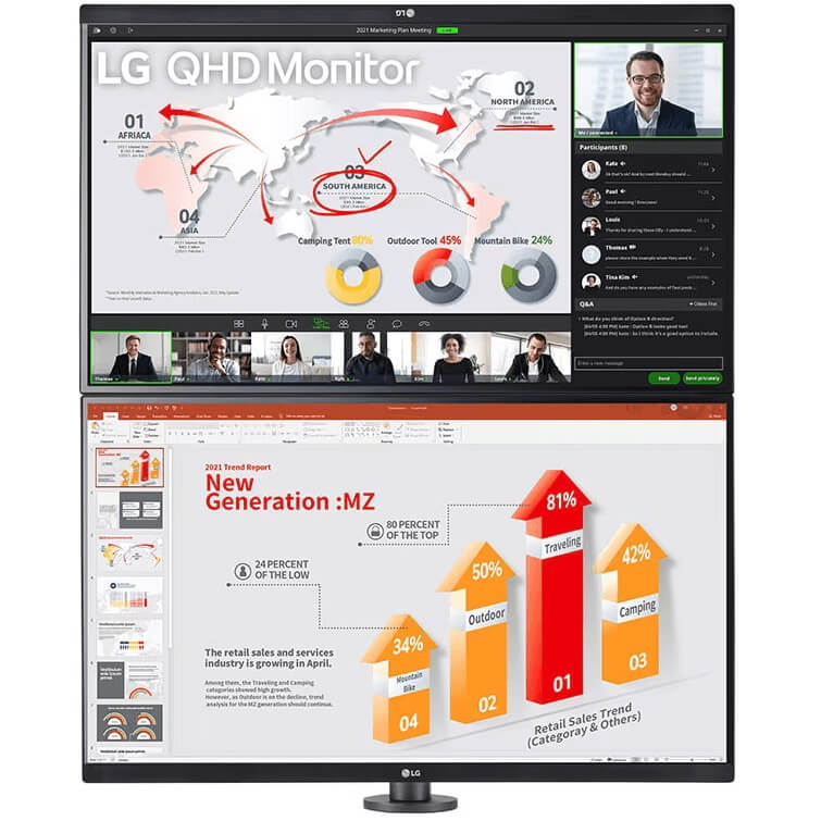 LG 27QP88D 27″ QHD Ergo Dual Monitor with USB Type-C (LG-27QP88D) image 3