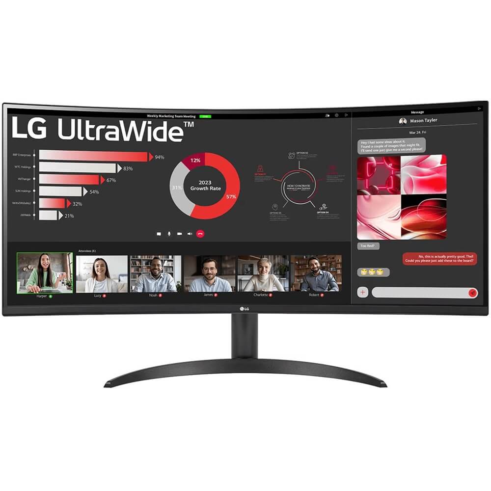 LG UltraWide 34WR50QC 34″ QHD Curved Monitor (LG-34WR50QC) image 1
