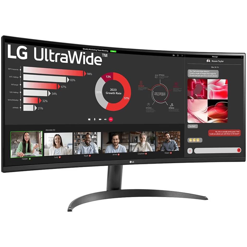 LG UltraWide 34WR50QC 34″ QHD Curved Monitor (LG-34WR50QC) image 2