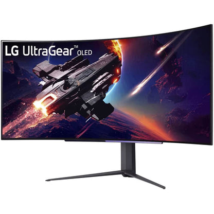 LG UltraGear 45GR95QE 45″ WQHD 240Hz Curved OLED Gaming Monitor (LG-45GR95QE) — side view