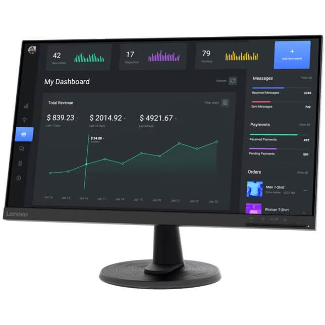 Lenovo C24-40 23.8-inch Full HD Monitor (63DCKAT6SA) — side view