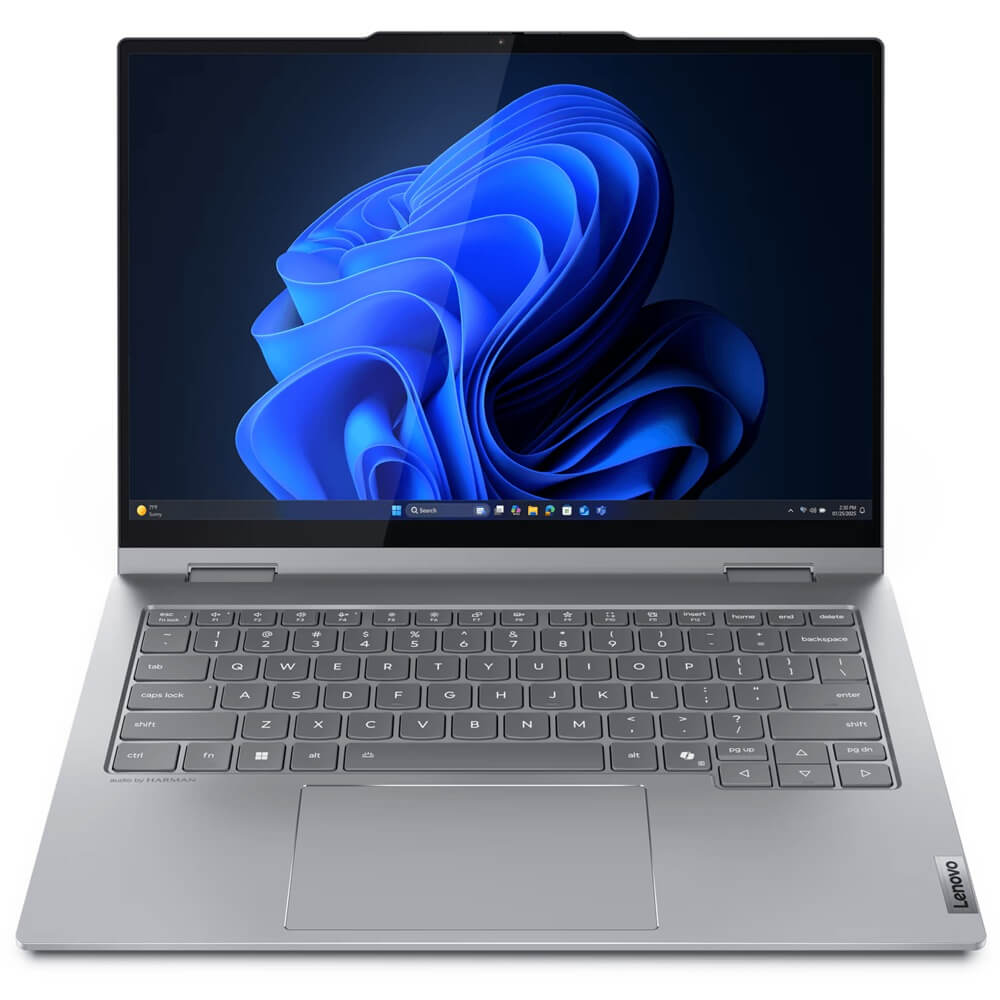 Lenovo ThinkBook 14 2-in-1 G5 IAU Notebook PC (21SQ001MZA) + Lenovo USB-C Dual Display Travel Dock (40B90100SA) — side view