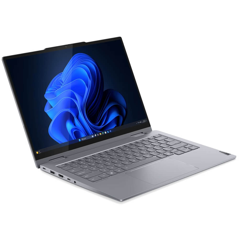 Lenovo ThinkBook 14 2-in-1 G5 IAU Notebook PC (21SQ001MZA) + Lenovo USB-C Dual Display Travel Dock (40B90100SA) — rear view