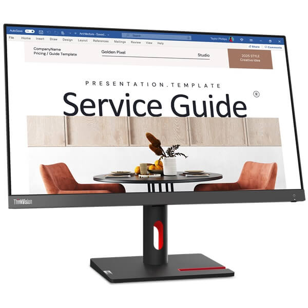 Lenovo ThinkVision S24i-30 23.8″ Full HD IPS Monitor (63DEKAT3SA) — front view