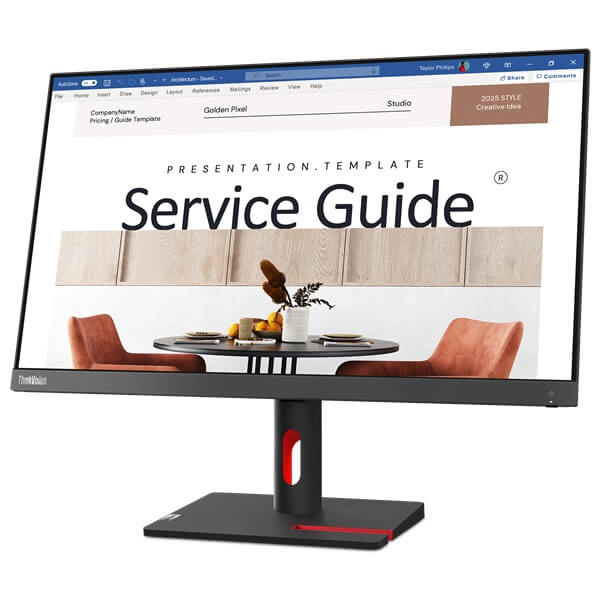 Lenovo ThinkVision S24i-30 23.8″ Full HD IPS Monitor (63DEKAT3SA) — side view
