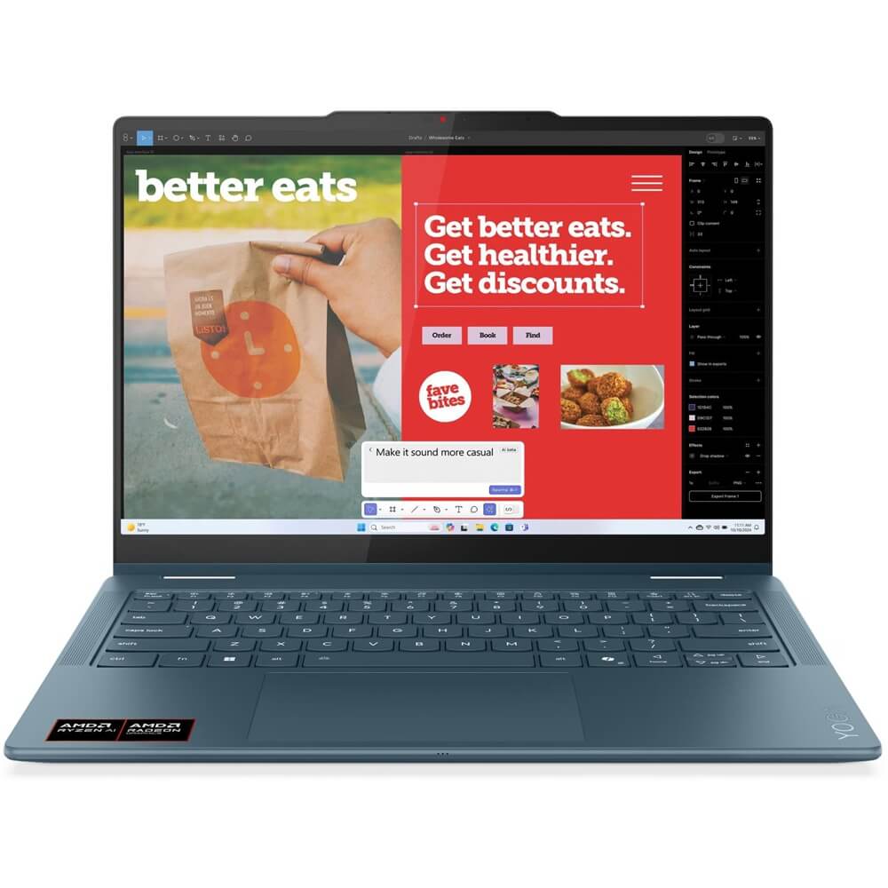 Lenovo Yoga 7 2-in-1 14AKP10 Notebook PC – Ryzen AI 7 350 / 14″ WQXGA+ Touch / 32GB RAM / 512GB SSD / Win 11 Home / Tidal Tea